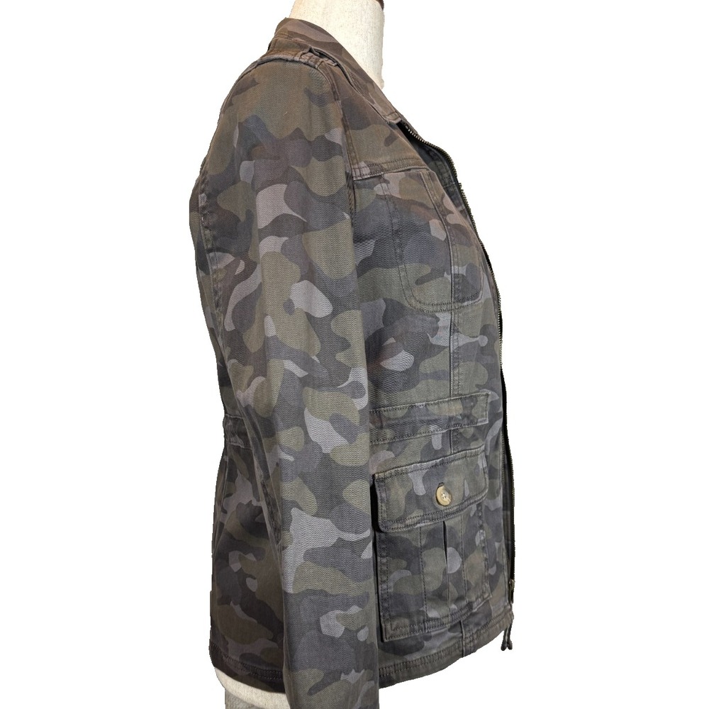 Express Camo Utility Flight Jacket Women's M Military Safari Cotton Stretch - Picture 4 of 13